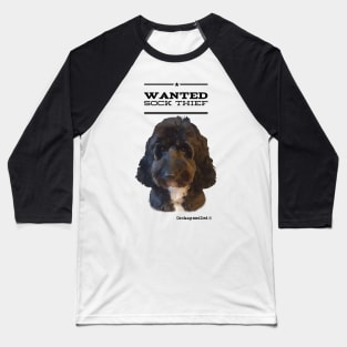 Cockapoo / Doodle Dog Sock Thief Baseball T-Shirt